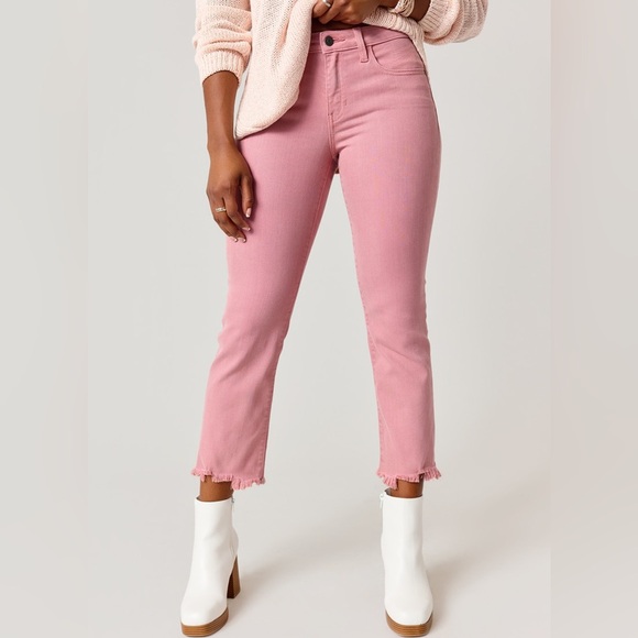 NWT Harper Heritage Mauve Frayed Kick Crop Jeans size 29 - Picture 1 of 7